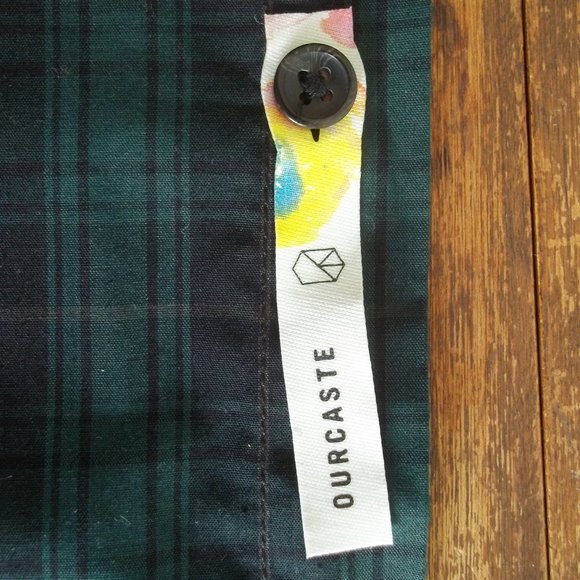 OURCASTE Dark Academia Preppy Parochial Tartan Punk Plaid Kevin Shirt XL NWT - Picture 5 of 8